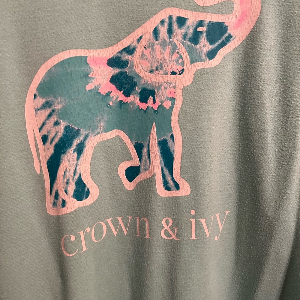Crown & Ivy Kids Tie-Dye Elephant Tee - Pink and Blue